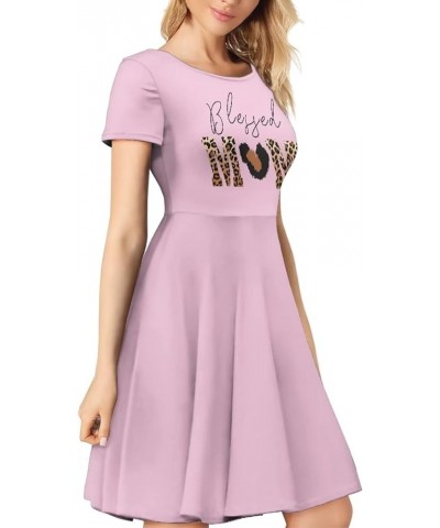 Sunflower Dress for Women Floral Summer Dresses Short Sleeve Casual Sundresses Midi Dresses Mom Pink $13.74 Dresses