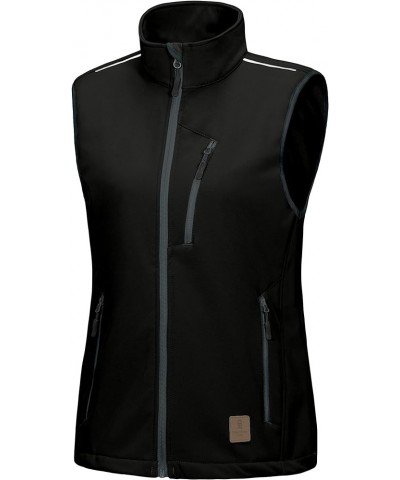 Women's Fleece lined Softshell Vest Lightweight Windproof Sleeveless Jacket for Hiking Outdoor Travel Golf Black $30.73 Vests