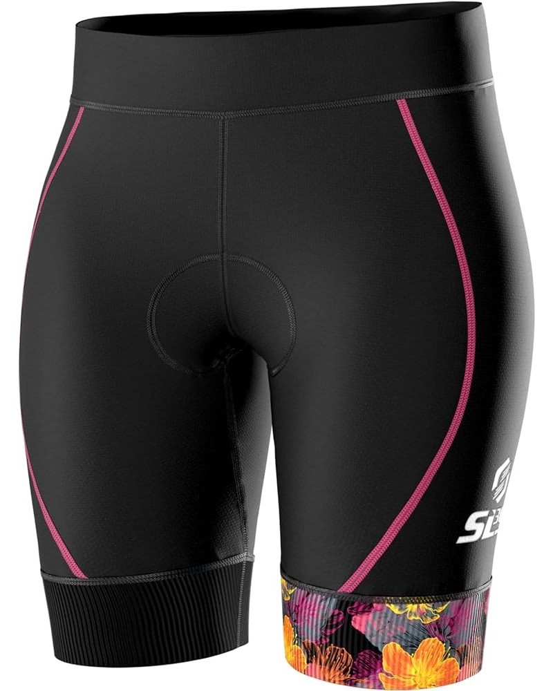 Triathlon Shorts Women, Premium FX Fabric - Womens Tri Shorts for All abilities. Super Comfy Womens Triathlon Shorts Black/Su...