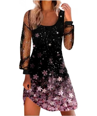 Fall Dresses for Women 2023 Long Sleeve Sexy V Neck Cocktail Party Dress Prom Sequin Mini Dress Homecoming Dresses J Pink $9....