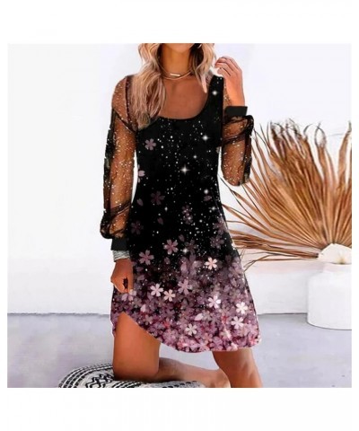 Fall Dresses for Women 2023 Long Sleeve Sexy V Neck Cocktail Party Dress Prom Sequin Mini Dress Homecoming Dresses J Pink $9....