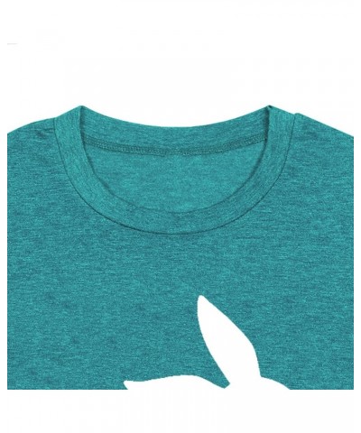 Happy Easter Shirts for Women Easter Bunny T-Shirt Rabbit Graphic Tees Easter Egg Holiday Shirt Tops Sky Blue-2 $11.27 T-Shirts