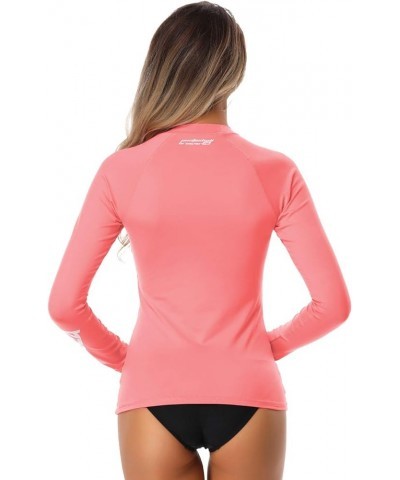 Women Rash Guard Long Sleeve Active Top UPF 50+ Rashguard Swim Shirt Surf Swimwear Coral $15.92 Swimsuits