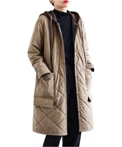 Women Long Quilted Jackets Plus Size Lightweight Puffer Jackets Cardigan Thicken Winter Coats Outerwear Warm Down Coats A02_k...