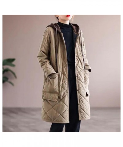 Women Long Quilted Jackets Plus Size Lightweight Puffer Jackets Cardigan Thicken Winter Coats Outerwear Warm Down Coats A02_k...