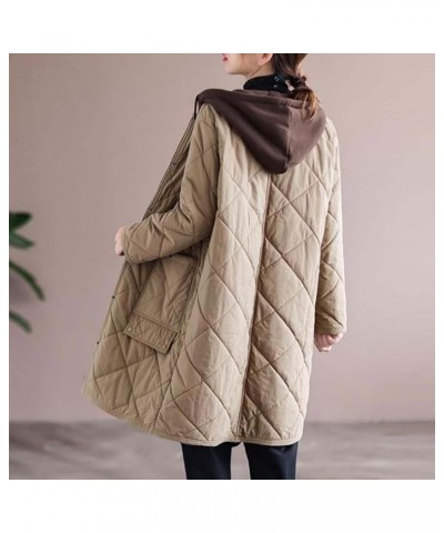 Women Long Quilted Jackets Plus Size Lightweight Puffer Jackets Cardigan Thicken Winter Coats Outerwear Warm Down Coats A02_k...