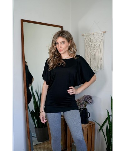 3 Pack Dolman Short Sleeve Business Casual Tops for Women Dressy Shirts Fall Travel Tunic to Wear with Leggings Black, Charco...