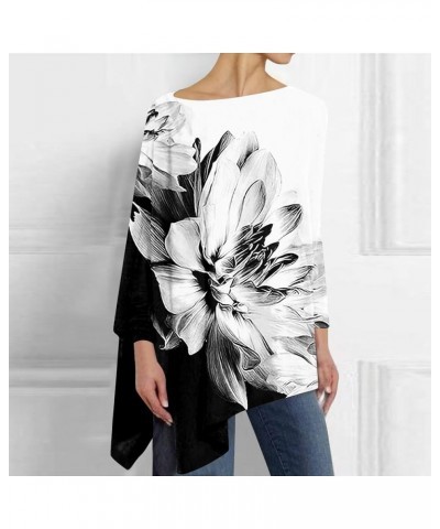 Cute Shirt Women Round Neck Tie Dye Gradient Blouse Winter Irregular Hem Batwing Sleeves Dolman Ladies Tops R39-black $10.32 ...