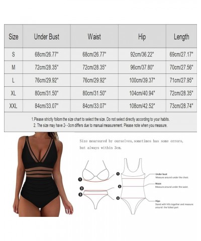 Women's One Piece Swimsuits Monokini One Piece Bathing Suits Tummy Control Cutout Mesh High Waisted Bathing Suit B-red $9.56 ...