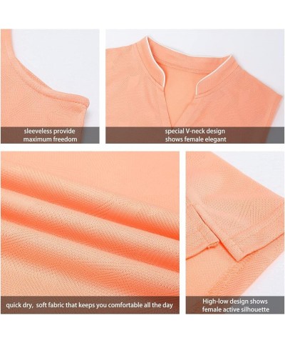 Women's Sleeveless Golf Polo Shirt Dry Fast Athletic Tank Tops Mesh Wicking Tennis Collarless Top Mint Green $15.94 Shirts