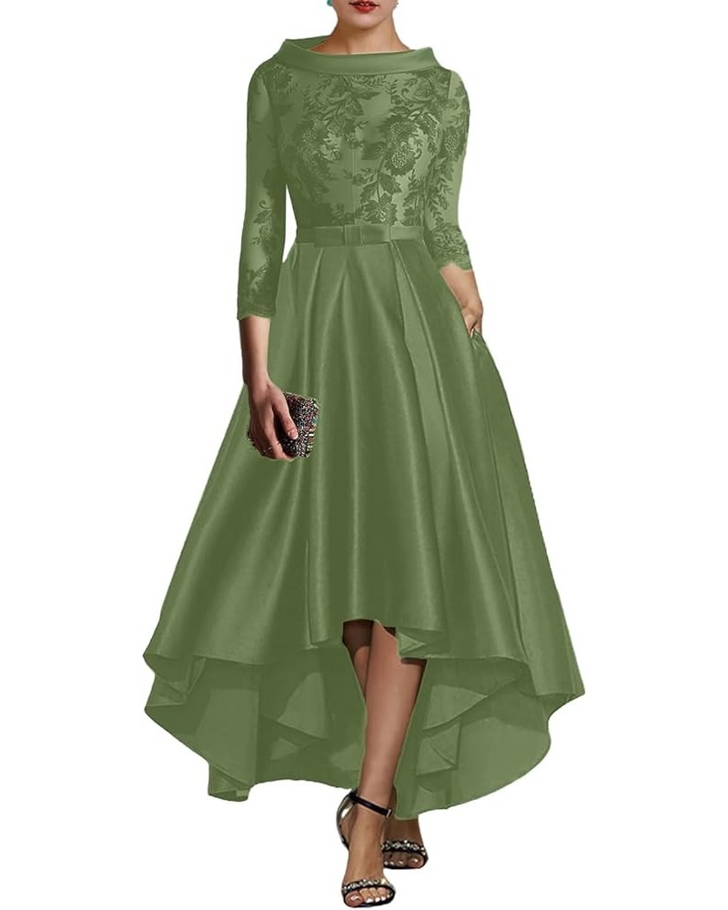 A-Line Cocktail Dresses Elegant Dress Formal Asymmetrical Jewel Neck Fall Wedding Guest with Appliques 2023 Dusty Sage $46.37...