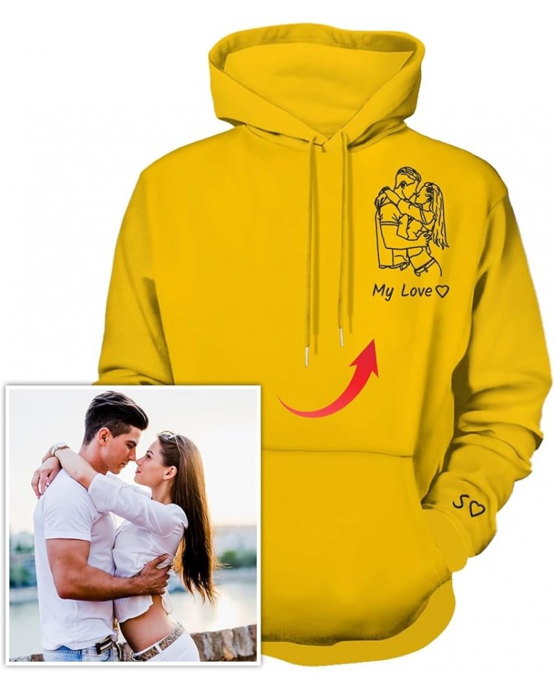 Custom Hoodies Design Your Own Personalized Portrait From Photo Sweatshirts Customized Hoodies for Couples Gifts Yellow $9.22...