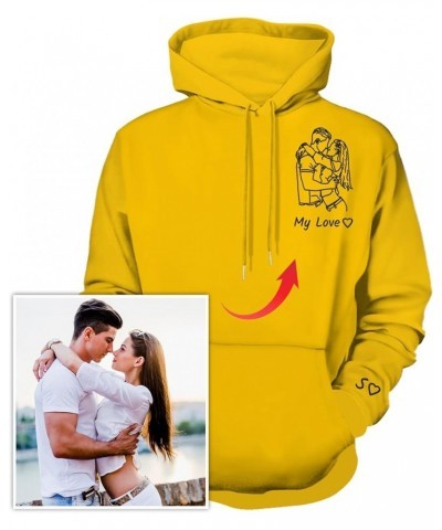 Custom Hoodies Design Your Own Personalized Portrait From Photo Sweatshirts Customized Hoodies for Couples Gifts Yellow $9.22...