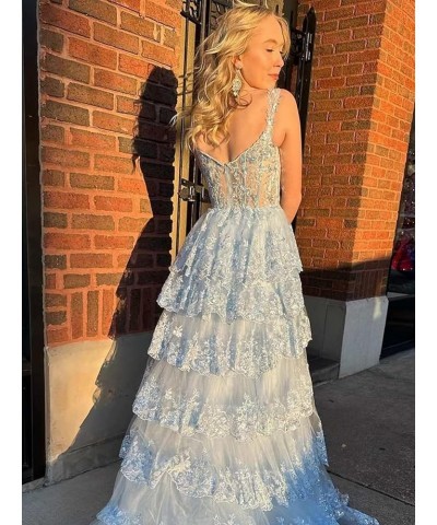 Tiered Lace 2024 Prom Dresses Long Sequin A Line Evening Dresses with Slit Off Shoulder Formal Gowns for Women Rose Gold $39....