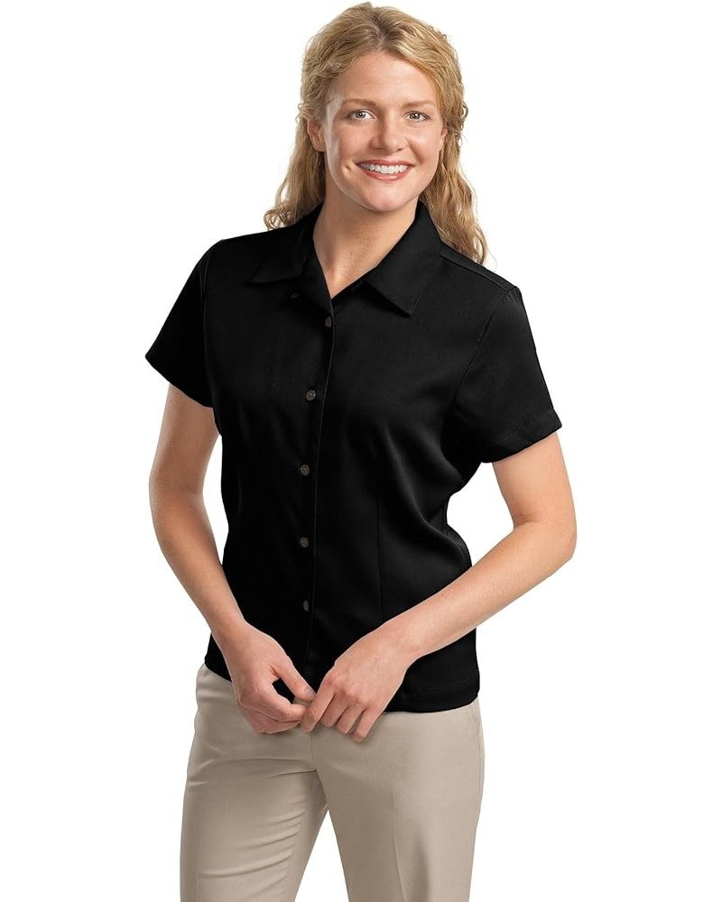 Ladies Plaid Pattern Easy Care Shirt. L639 Black $13.75 Blouses