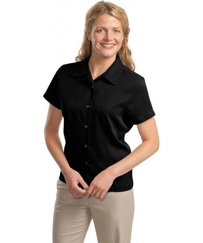 Ladies Plaid Pattern Easy Care Shirt. L639 Black $13.75 Blouses