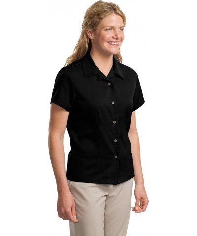 Ladies Plaid Pattern Easy Care Shirt. L639 Black $13.75 Blouses