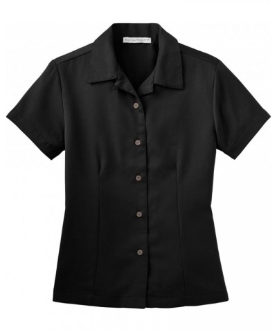 Ladies Plaid Pattern Easy Care Shirt. L639 Black $13.75 Blouses