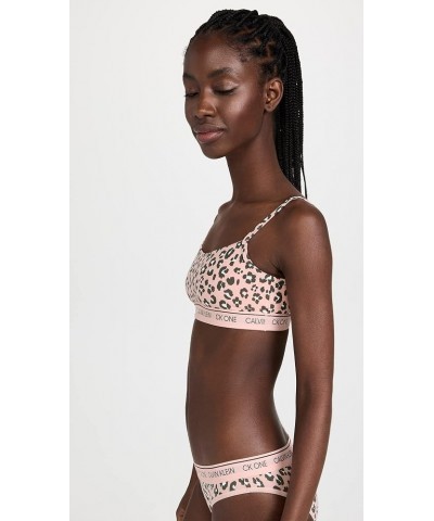 Women’s CK One Cotton Unlined Bralette Stephen Leopard Peach Melba $11.89 Lingerie