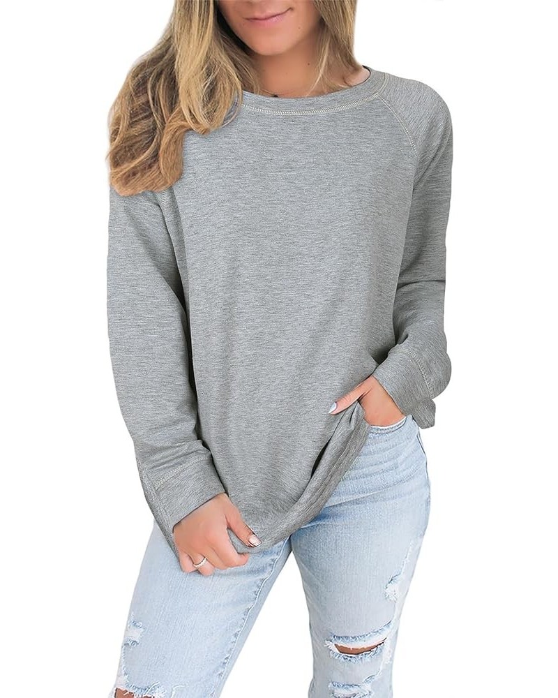 Women Tie Dye Sweatshirt Long Sleeve Crew Neck Shirt Color Block Loose Pullover Tops Solid Grey $13.37 Hoodies & Sweatshirts
