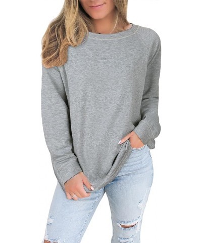 Women Tie Dye Sweatshirt Long Sleeve Crew Neck Shirt Color Block Loose Pullover Tops Solid Grey $13.37 Hoodies & Sweatshirts