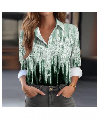 Blouses for Women Dressy Casual Loose Fit Button Up Shirts Elegant Long Sleeve Graphic Tees Oversized Light Jackets Tops C-gr...