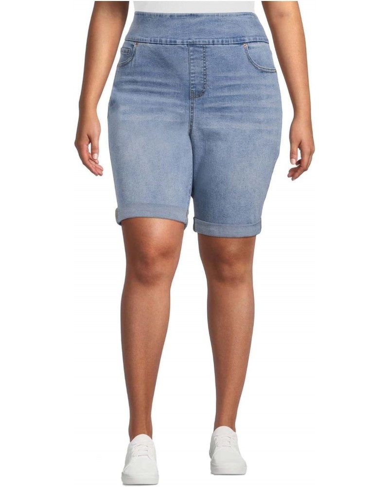 Plus Size Pull On Denim Bermuda Shorts (as1, Alpha, 3X, Plus, Regular, Medium Wash) $15.92 Shorts