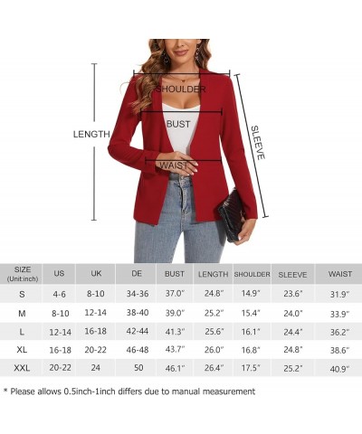 Womens Casual Blazers Open Front Long Sleeve Collarless Blazer Work Office Jackets with Pockets Black $15.84 Blazers