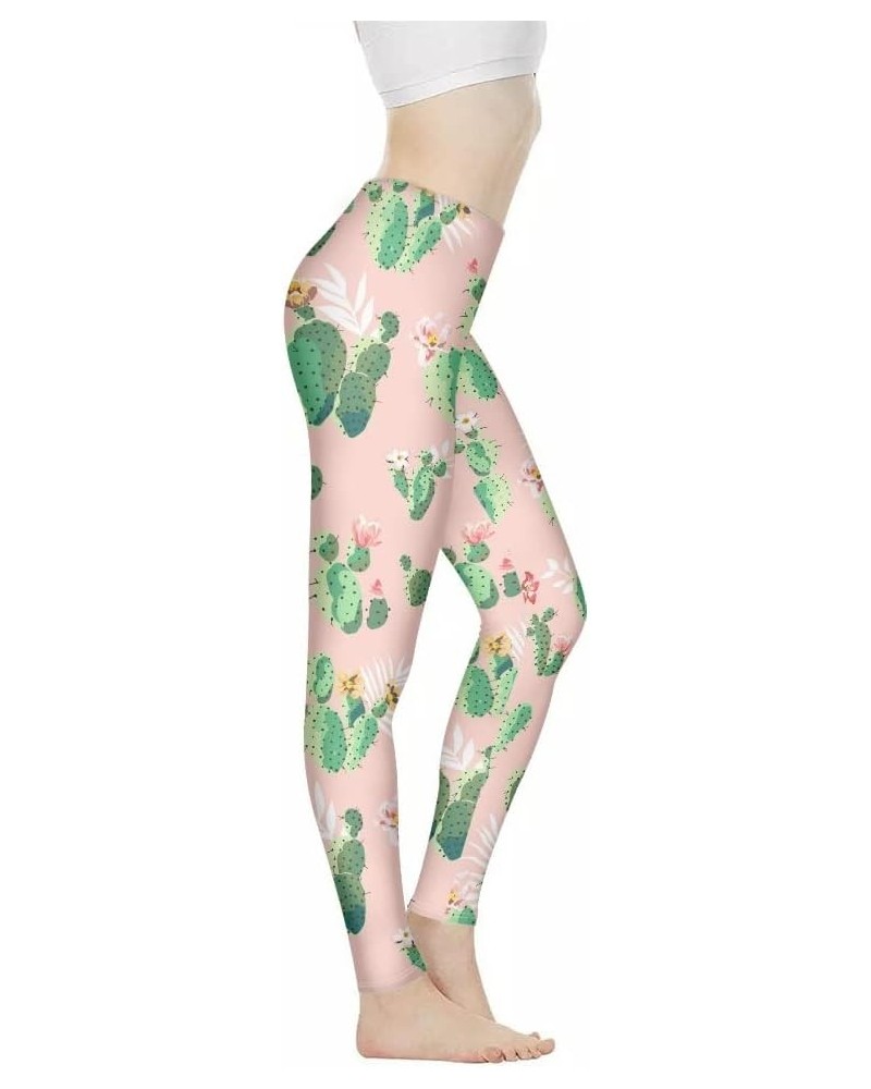 Yoga Pants for Women High Waist Leggings Tight Running Animals Print Cactus Print $13.16 Activewear