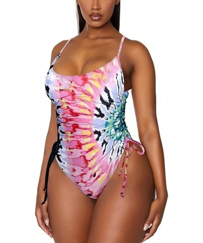 Women's Ruched High Cut One Piece Swimsuit Tummy Control Bathing Suit Monokini Multicolor $22.39 Swimsuits