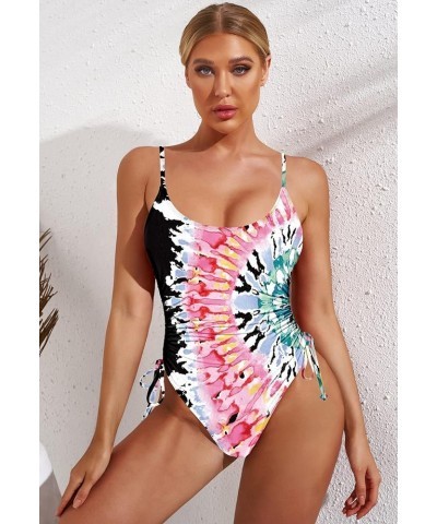 Women's Ruched High Cut One Piece Swimsuit Tummy Control Bathing Suit Monokini Multicolor $22.39 Swimsuits