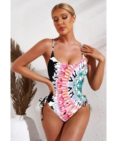 Women's Ruched High Cut One Piece Swimsuit Tummy Control Bathing Suit Monokini Multicolor $22.39 Swimsuits