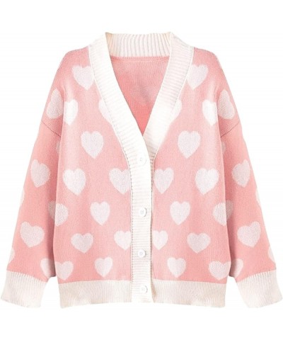 Women's Long Sleeve Cute Cardigans Sweater V-Neck Daisy Floral Button Outerwear 2pink $20.32 Sweaters