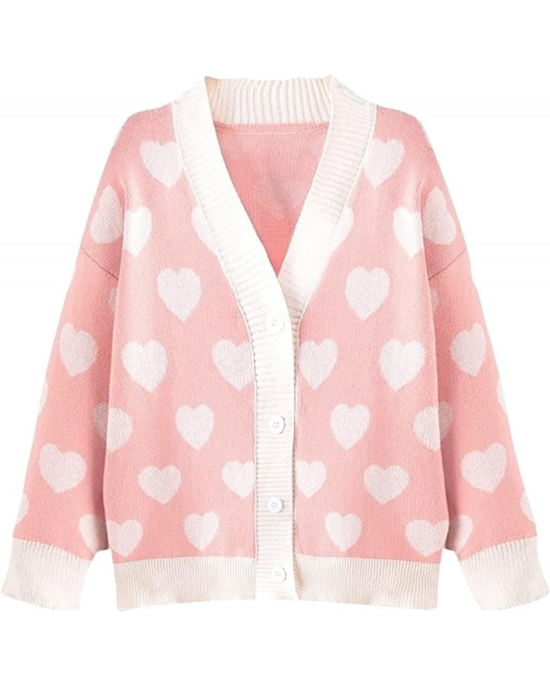 Women's Long Sleeve Cute Cardigans Sweater V-Neck Daisy Floral Button Outerwear 2pink $20.32 Sweaters