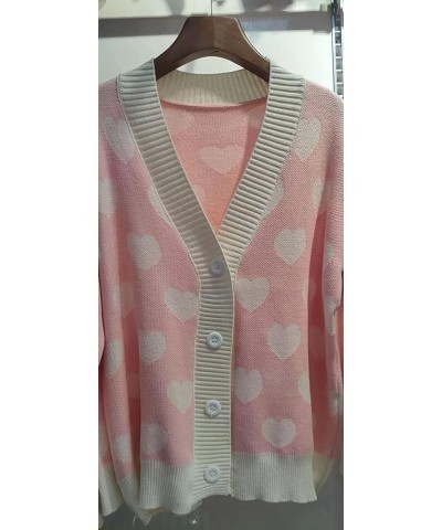 Women's Long Sleeve Cute Cardigans Sweater V-Neck Daisy Floral Button Outerwear 2pink $20.32 Sweaters