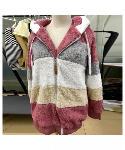 Womens Fall Fashion 2023 Fleece Sherpa Winter Coats Warm Thick Fuzzy Clothes Plus Size Trendy Jacket Zipper Outerwear A Red $...