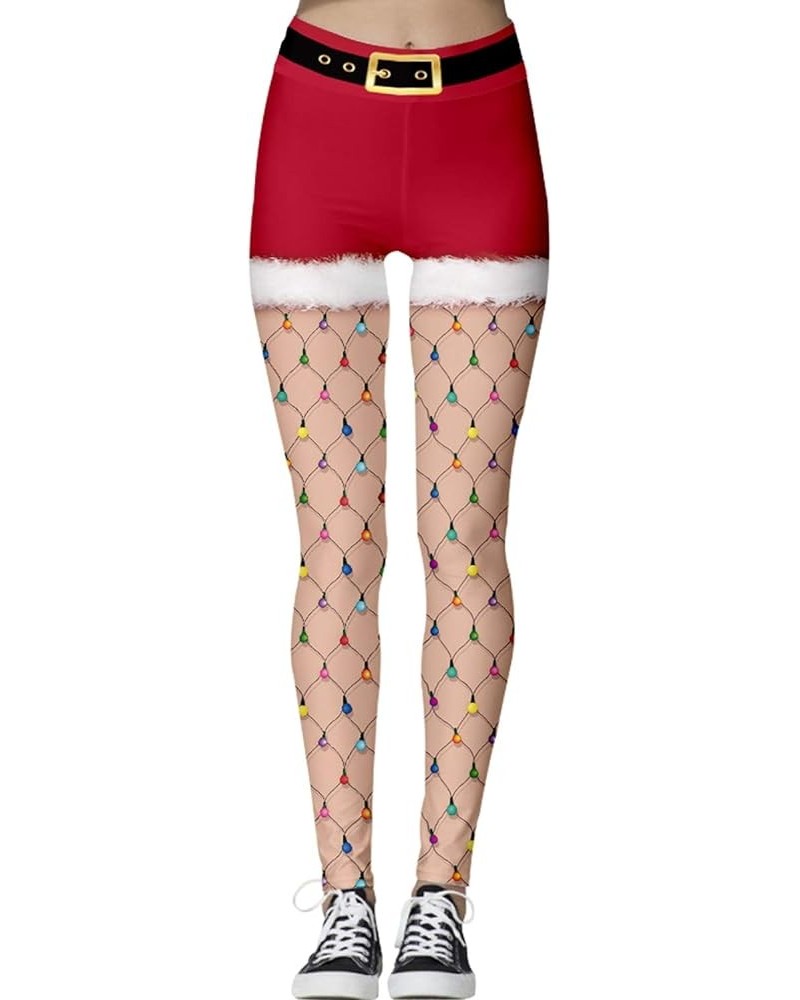 Women's Chic Ugly Santa Christmas Leggings Funny Costume Tights Print 026 $9.63 Leggings