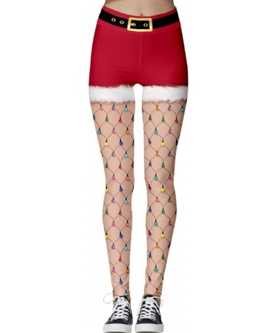 Women's Chic Ugly Santa Christmas Leggings Funny Costume Tights Print 026 $9.63 Leggings