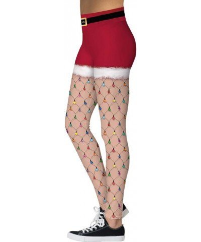 Women's Chic Ugly Santa Christmas Leggings Funny Costume Tights Print 026 $9.63 Leggings