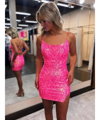 Sequin Lace Tight Homecoming Dresses for Teens Spaghetti Straps Backless Sparkly Bodycon Cocktail Gowns Emerald Green $33.79 ...