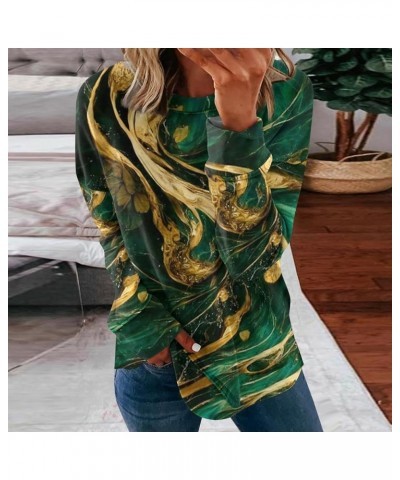 Long Sleeve Shirts For Women Vintage Graphic Long Sleeve Pullover Loose Fit Crewneck Sweatshirt Fall Casual Tops 5-green $9.1...