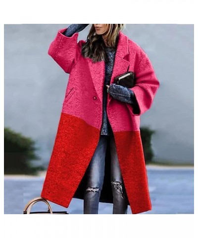 2023 New European And American Autumn Women's Long Sleeved Lapel Coat Printed Stylish with Zips Asymmetrical Red $21.48 Coats