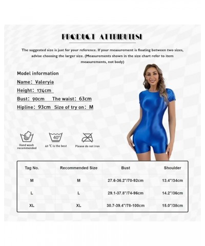 Womens One Piece Silky Cool Glossy Surfing Swimsuit Boyshorts Short Sleeve Bathing Suit Coffee $8.67 Swimsuits