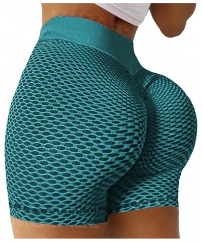 Women Workout Booty Shorts Scrunch Butt Lifting Yoga Shorts High Waist Sports Textured Leggings Anti Cellulite C-mesh Green $...