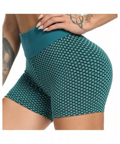 Women Workout Booty Shorts Scrunch Butt Lifting Yoga Shorts High Waist Sports Textured Leggings Anti Cellulite C-mesh Green $...