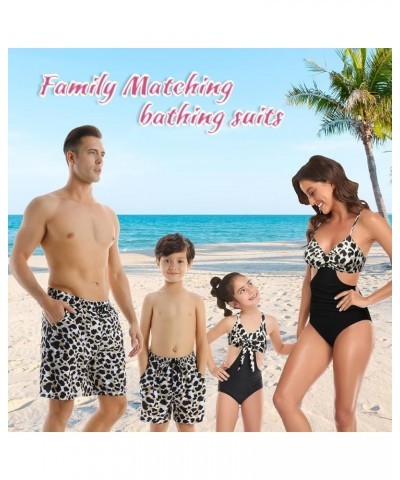 Family Matching Swimsuits One Piece Leopard Bathing Suits Family Swimwear Matching Set Womens Monkini Swimsuits Men Leopard $...