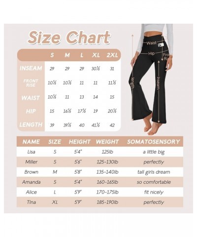 Flare Leggings for Women - Pockets Crossover Yoga Pants High Waist Tummy Control Bootcut Workout Flared Leggings 2 Pockets Na...