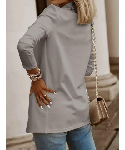 Womens Casual Long Sleeve Blazers Solid Color Knit Blazer Work Office Open Front Blazer Jacket Grey $24.97 Blazers