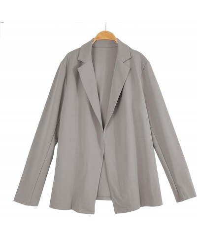 Womens Casual Long Sleeve Blazers Solid Color Knit Blazer Work Office Open Front Blazer Jacket Grey $24.97 Blazers