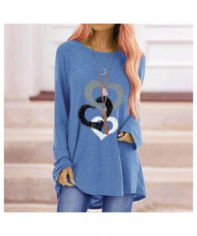 Womens Blouses Dressy Casual Cotton Solid Loose Pockets T Shirt Blouses Tops Ruffle Blouse for Women A3-blue $5.81 Shirts